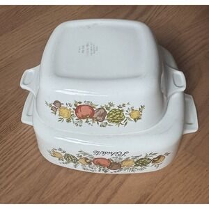 Vintage Corning Ware Spice of Life 1 Quart & 1.75 Cup Casserole Dish Set 1970s